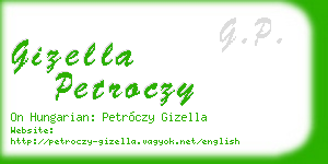 gizella petroczy business card